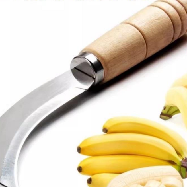 스테인리스 미니 곡도 다용도 과일 채소 칼, 9cm 블레이드, 두꺼운나무손잡이 소형 마체테, 2개