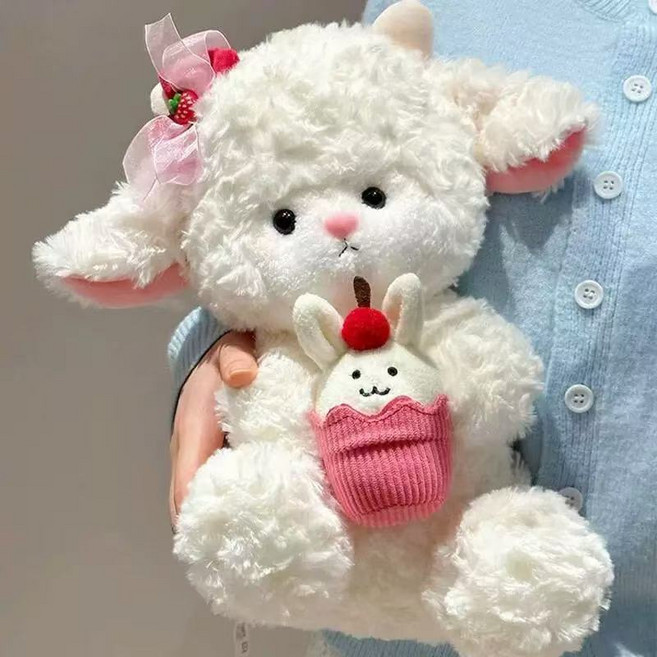 可愛小羊生日蛋糕公主羊毛絨玩偶 25cm, 生日蛋糕公主羊, 1個