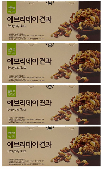 오하루 자연가득 에브리데이 견과 25포, 500g, 4개