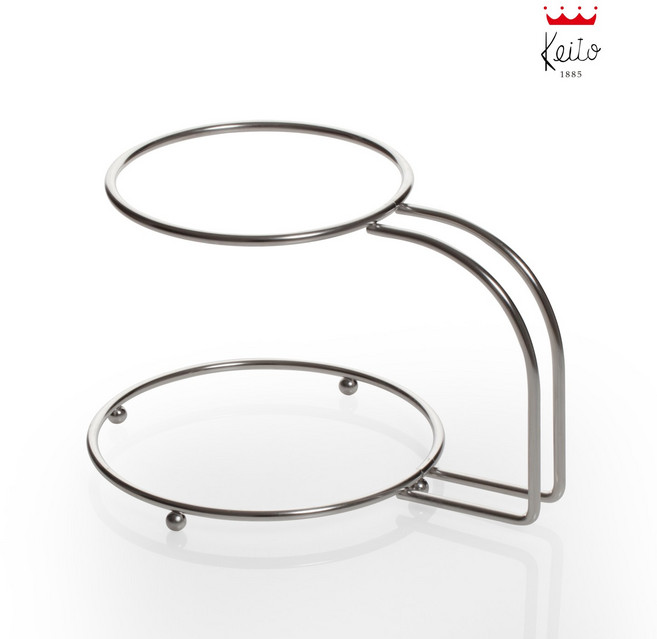 [게이또] 2단 실버 트레이 에프터눈티 2단접시 홈파티 파티용품 케익 스탠드, 1개
