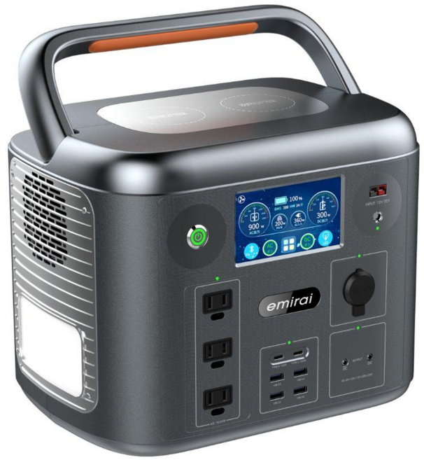 emirai 1500W/1280Wh 次世代行動電站 行動電源 電池 大電量 露營電源, 太空灰(支援藍芽), 1個