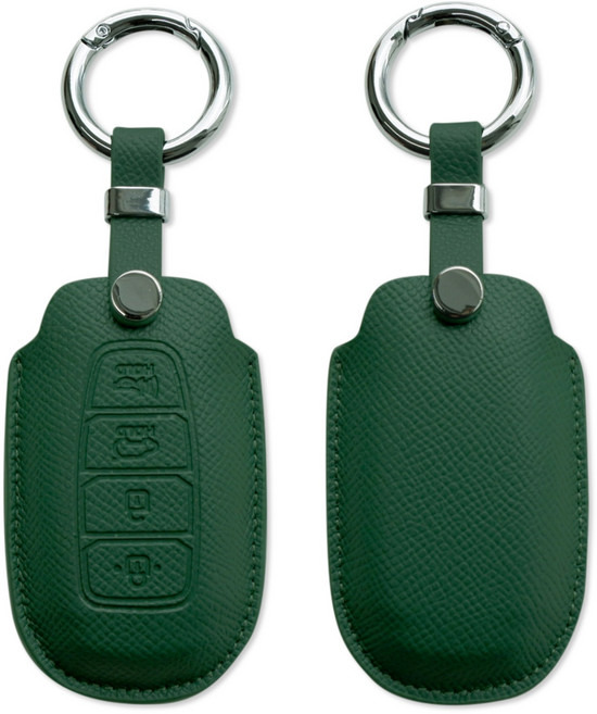 트니르 현대 호환 그랜져IG 올뉴아반떼 CN7 팰리세이드 스마트 키케이스 4버튼 5버튼 키홀더 차량용품 선물포장, 현대C타입(4버튼), 그린