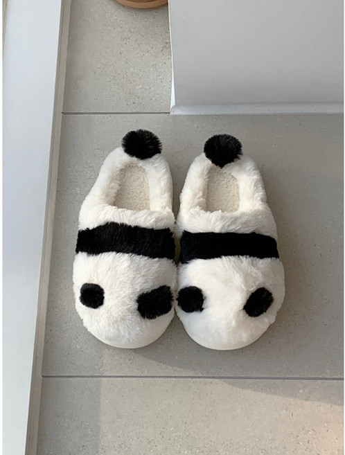 퓨어린 [인기템] 보송보송 귀여운 판다 팬더 곰돌이 간절기 털 퍼 기모 학교 기숙사 학원 어린이집 거실 겨울 실내화 슬리퍼