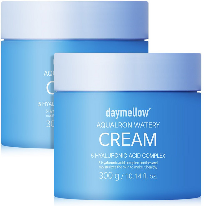 데이멜로우 아쿠알론 워터리 크림 300ml 대용량 기초화장품 2종 세트, 데이멜로우 크림 300mlX2개, 2세트
