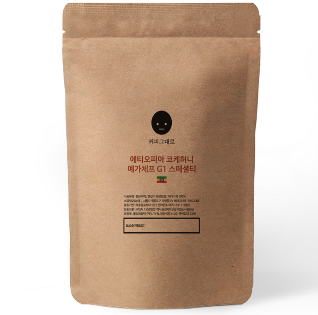 커피그대로 갓볶은 산미강한 스페셜티 에티오피아 코케허니 예가체프 G1 원두커피, 홀빈(분쇄안함), 200g, 1개