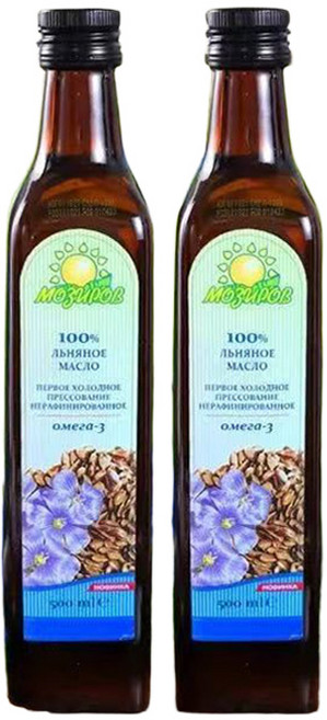 러시아 수입 유기농아마씨유 냉압착아마씨유, 2개, 500ml