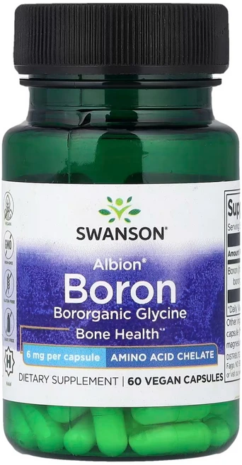 스완슨 알비온 붕소 6mg 60캡슐 Swanson Boron, 5개, 60정 - 쿠팡