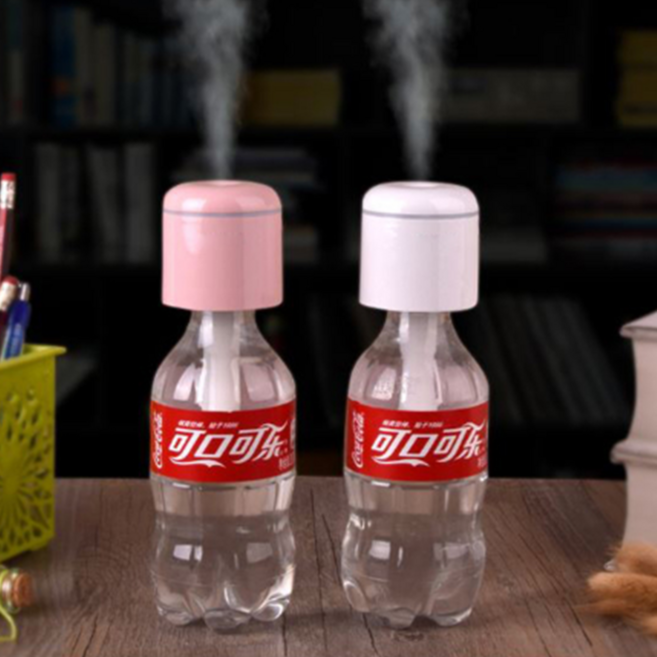 미니 생수병 생수통 페트병 usb 가습기 사무실 책상용 탁상용 휴대용 가습기, 화이트