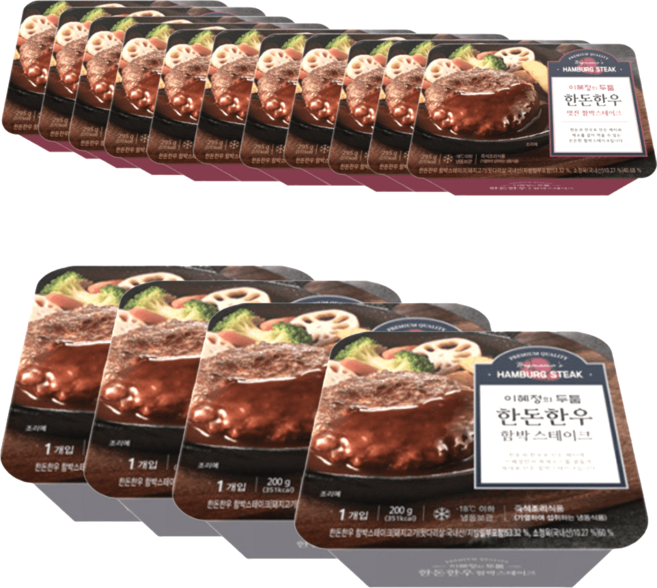 키친스토리 이혜정 두툼 한돈한우 함박스테이크, 기본, 1개