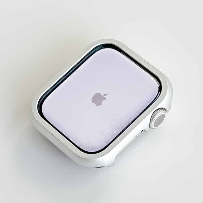 링고룸 애플워치 호환 메탈 케이스 + 보호필름 증정, 1개, 실버