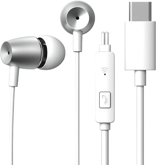 아이리버 패시브 노이즈캔슬링 커널형 아이폰 갤럭시 노트북 데스크탑 호환 C타입이어폰, BVC-160, 화이트