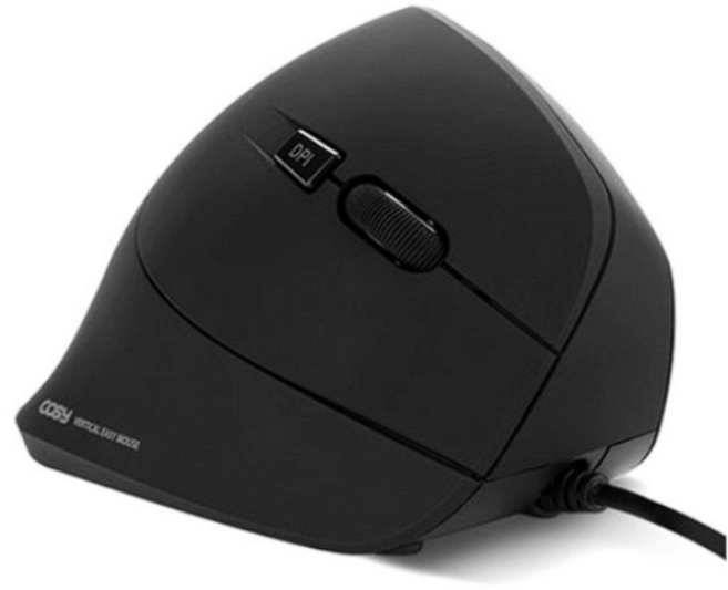 코시 이지 유선 버티컬 마우스, (새상품)M3124, 블랙