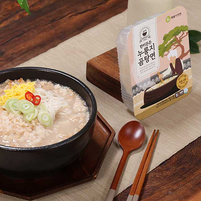 [생활팩토리] 한끼든든 누룽지 곰탕면 6EA 진한 곰탕 사골 국수 개별포장 얼큰 누릉지, 6세트, 14.3g