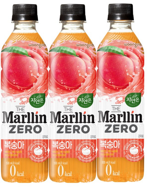 자연은 더말린 제로 복숭아, 500ml, 24개