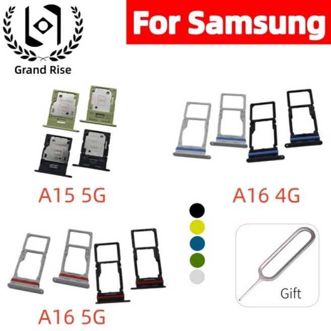 삼성 호환 호환 A15 5G A16 4G SM-A166B 전화 SIM 마이크로 SD 카드 칩 서랍 홀더 용 Sim 트레이 슬롯, 02 A15 5G Blue