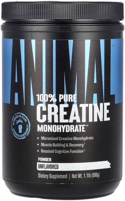 유니버셜뉴트리션 미분화 크레아틴 일수화물 분말 무맛 500g(1.1lb), 500g, 1개 - 쿠팡