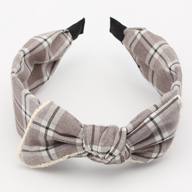 MISS21 포근 체크미소 헤어밴드 머리띠 (hb885)
