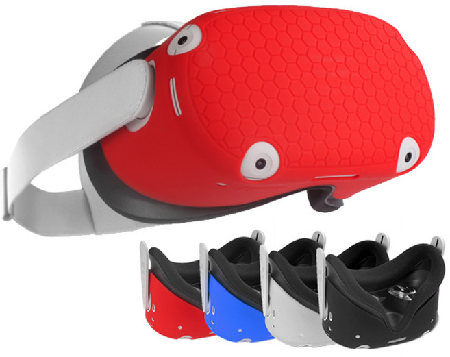 큐빅스토어 오큘러스 퀘스트2 XM 본체 실리콘 보호 커버, 블루, 1개