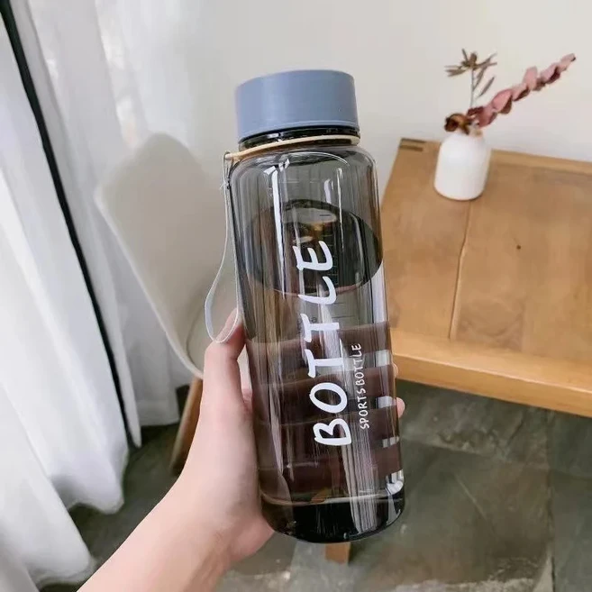 1000ML Plastic Water Bottle For Outdoor Sports Drinking Tea Coffee Cup Kitchen Tools Kids, 상기하다, 1개