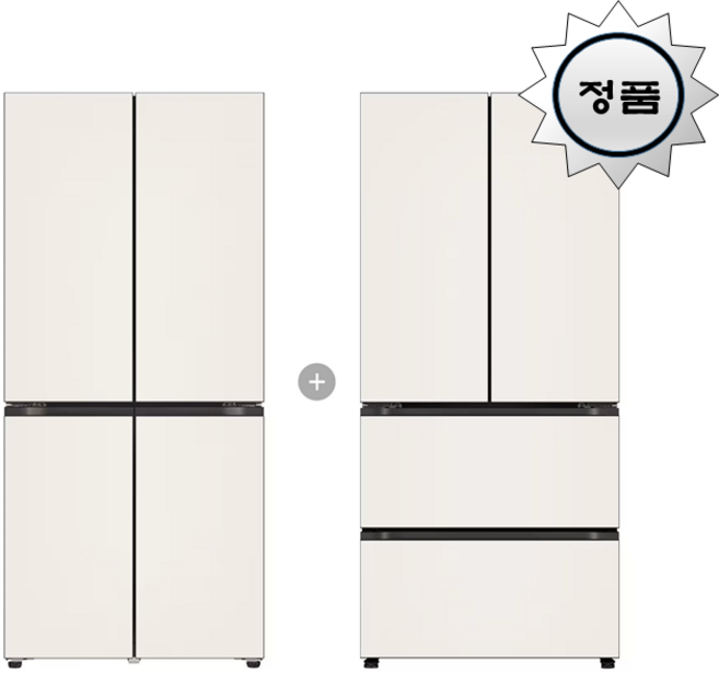 2025년 냉장고세트 방문설치 LG 냉장고 + 김치냉장고 Fit & Max 베이지 504L + 480L R984GBB012
