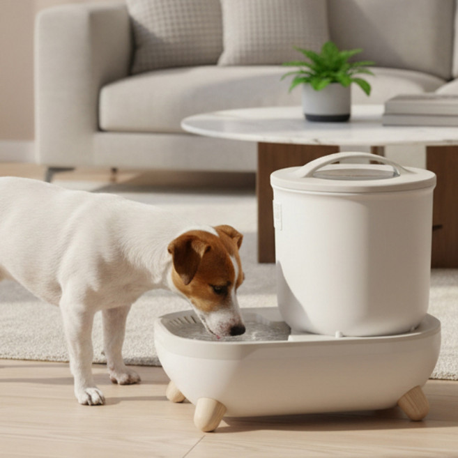 퓨어나인 셀프케어S9 화이트크림D11 거름망 1개포함 프리미엄 펫워터생성 자동급수기 고양이정수기 강아지급수기, S9-D11-whiteC, 화이트크림, 1개