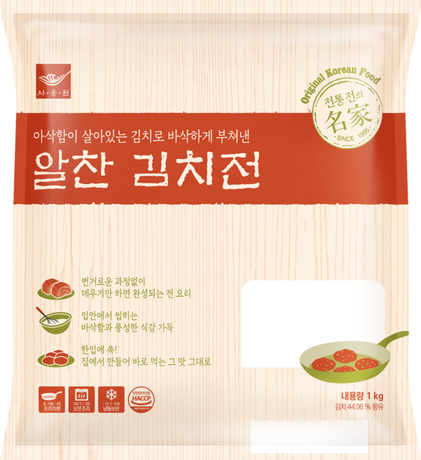 사옹원 알찬 김치전 냉동, 1개, 1kg