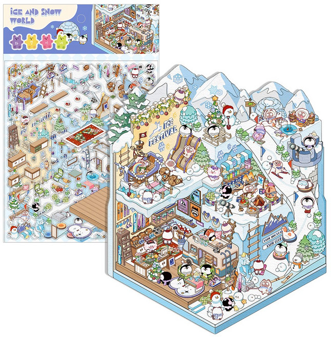 하영이네 마이홈 집꾸미기 스티커 빅사이즈 버전 시즌2, 눈꽃축제세트