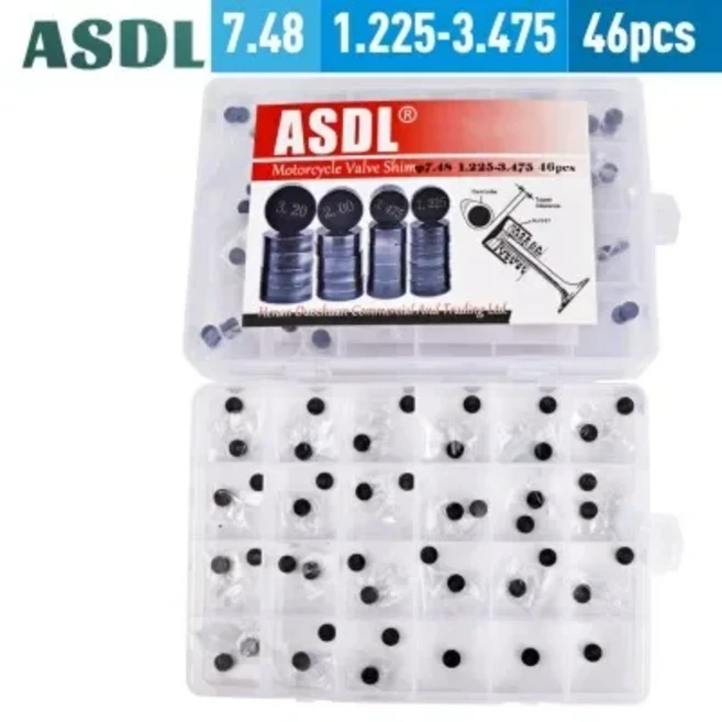 [호환] 7.48 오토바이 엔진 부품 조절 가능 밸브 심 1.225-3.475 완전 리필 키트 혼다 스즈키 야마하 가, 05 1 lot valve shim