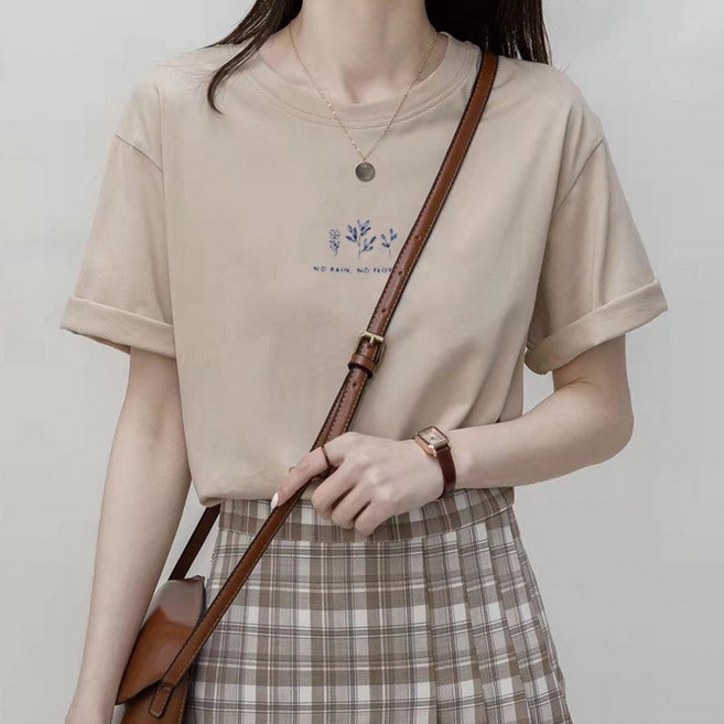 바이누아 여성 가드닝 베이직 반팔티셔츠