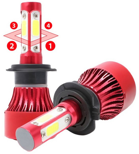 런라이트 4면 LED전조등 LED광원, 2개, 흰색