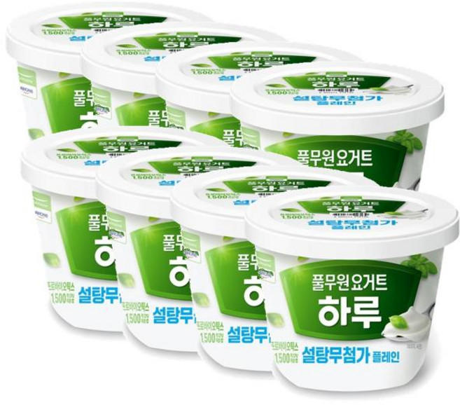 풀무원 하루요거트 설탕무첨가 빅팟 플레인, 8개