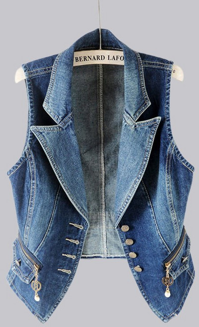 COSYEVNO 봄여름 여성 쇼트 데님 베스트 슬림핏 패션 청조끼 8563