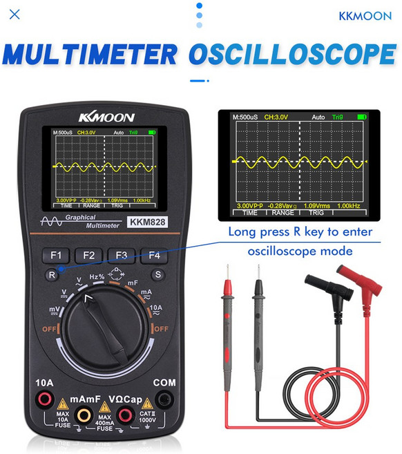 디지털 오실로스코프 2 in 1 듀얼 채널 입력 신호 발생기 100MHz Ana 통나무 대역폭 1GSa/s 샘플링 속도, 02 kkm828
