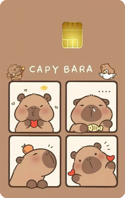 카피바라~~카피카피~귀여운 카피바라 카드스티커, 1개, 1. 네컷사진 미니형