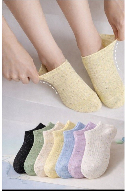 K : with 7개컬러 여자컬러 발목양말 파스텔톤 벗겨지지 않는 편안한 사계절 여성덧신