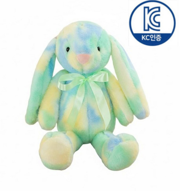 저스트셀러 파스텔 무지개 보송보송 토끼인형, 1개, 파스텔 그린, 30cm