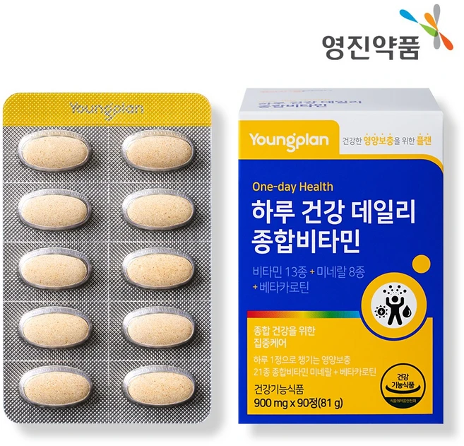영진약품 하루 건강 데일리 종합비타민 81g, 1개, 90정 - 쿠팡