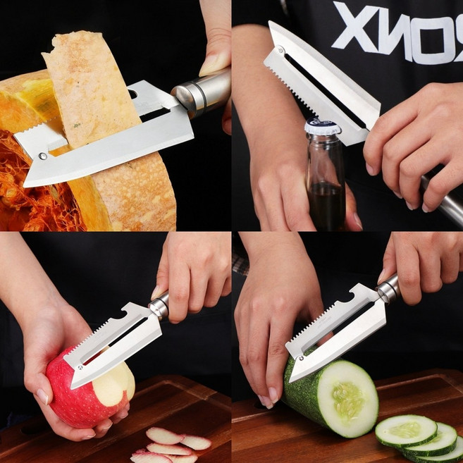 템팜 스텐 야채필러 맥가이버 캠핑칼 야채슬라이서 채칼 휴대용 실외용 양배추칼