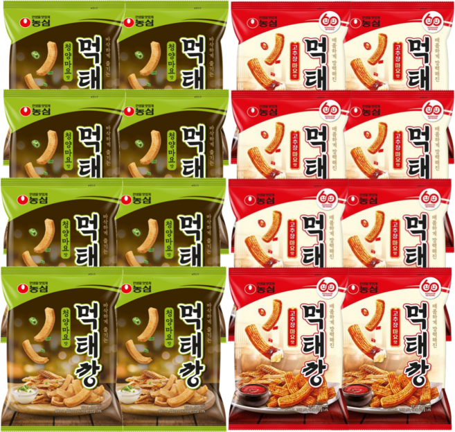 농심 먹태깡 세트(고추장마요맛+청양마요맛), 1세트, 고추장마요+청양마요[8+8]