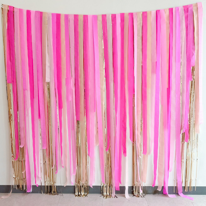 쏙쏙마켓 생일파티용품 파티스트리머 풍선 가랜드 세트, 1개, 핑크 백드롭