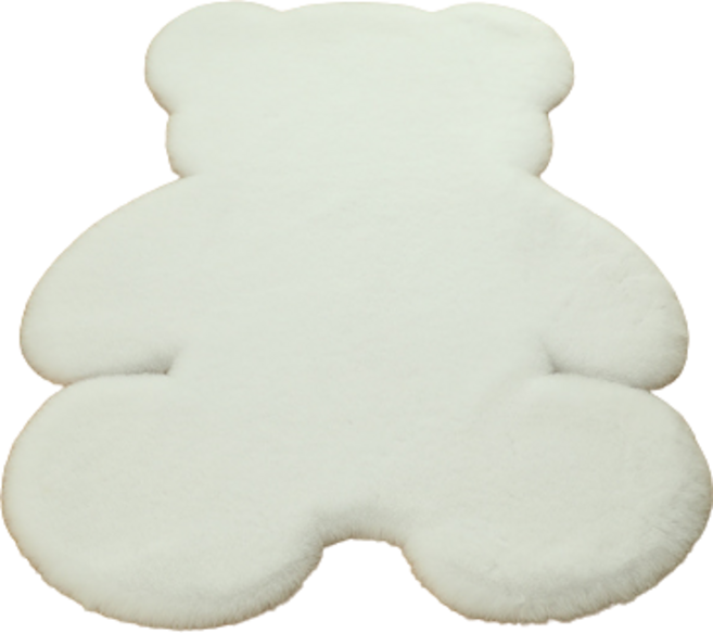 포유 북유럽 곰돌이 퍼 밍크 양털 단모 미니 러그 카페트, 곰돌이 퍼 러그(60X80), 화이트, 곰돌이 퍼 러그(60X80)(화이트)