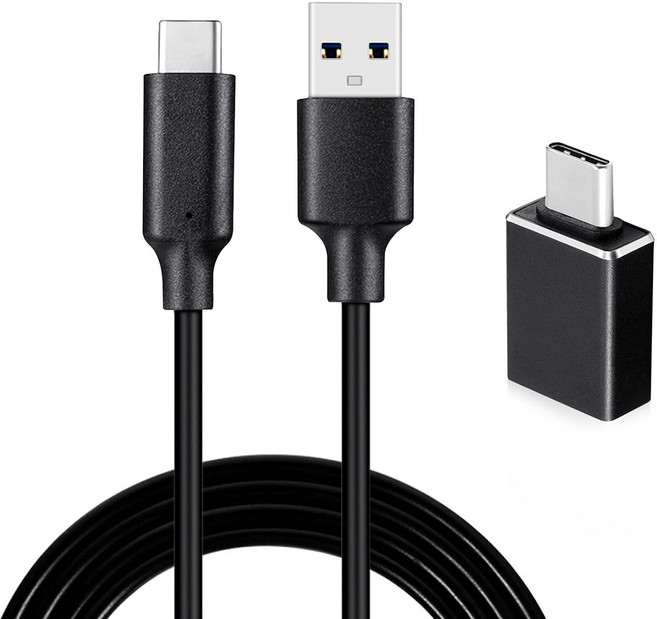 포커스라이트 스칼렛 솔로3세대 2i23세대 오디오 인터페이스용 USB C 케이블 교체품 남성 to 여성 어댑터 포함 나일론 꼬임 방지 2미터6.6피트, Glossy