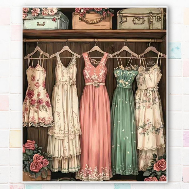 뿌로리 보석십자수 다양한 도안 패브릭형 40x50 취미생활, YS10, 1개