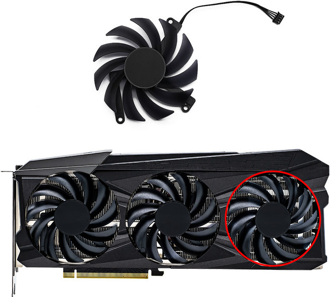 호환 INNO3D RTX 3080ti 3090 24GB 게임용 X3 그래픽 카드 냉각 팬용 CF-12915S 85mm RTX3080Ti, 02 C-Fan