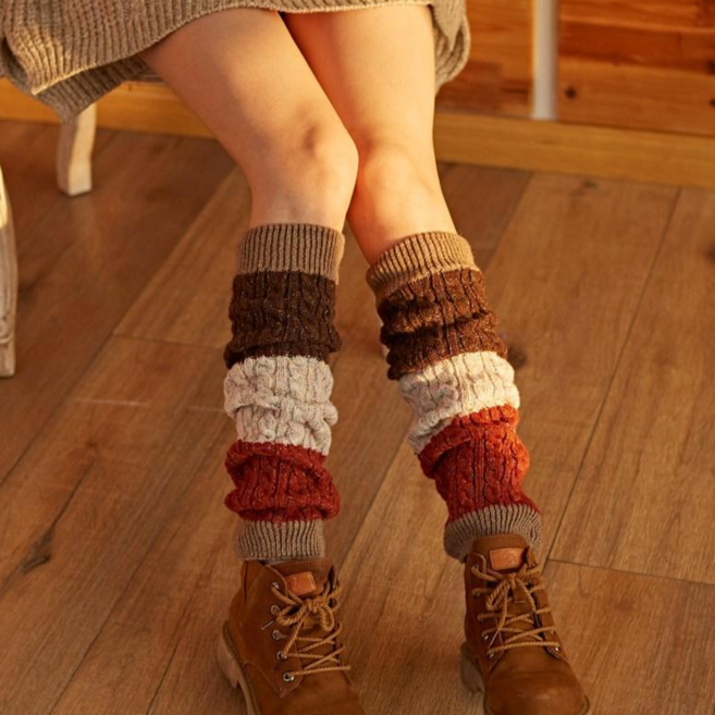 케익 니삭스 크리스마스 수면양말 꽈배기 패턴 가을 겨울 패션 풋커버 종아리커버 토시 삭스 양말 S306