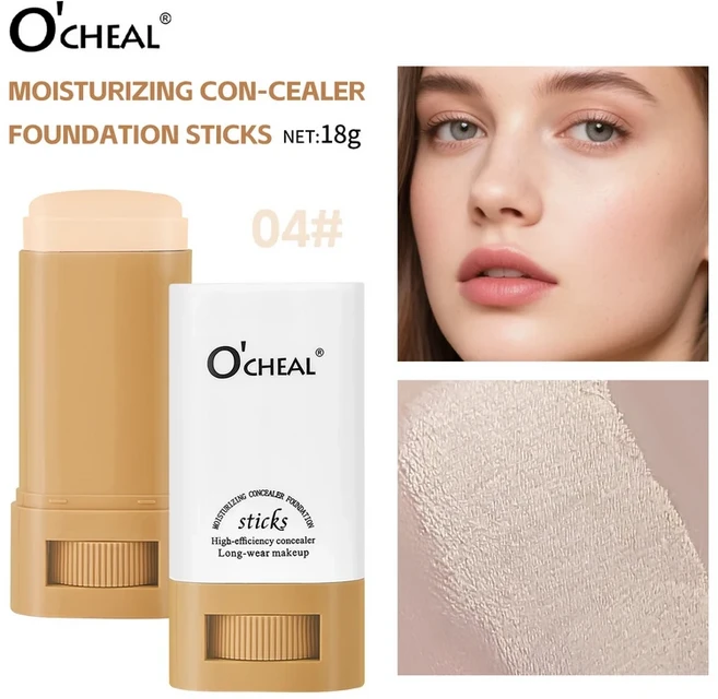 O'cheal 페이스 파운데이션 스틱 라이징 컨실러 컨투어링 크림 매트 브론저 메이크업 뷰티 화장품, 01 China Mainland, 01 20그램, 02 04