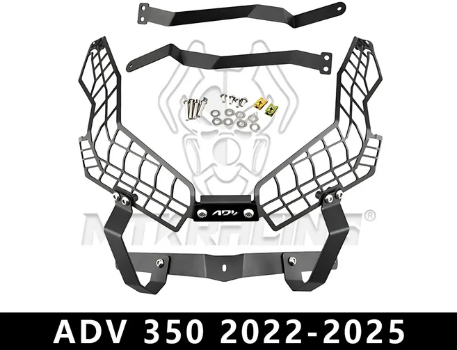 혼다 ADV 350 2022-2025 오토바이 액세서리 헤드 라이트 전조등 보호대 커버 그릴 New, 01 black