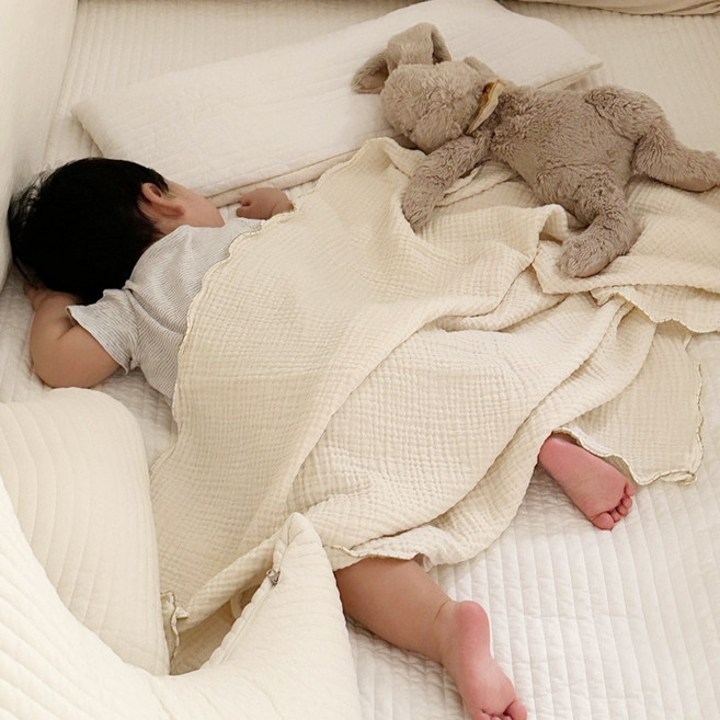 미니치즈샵 유아용 100% 국내산 프리미엄 순면 모달 3중 거즈블랭킷, 자수공룡