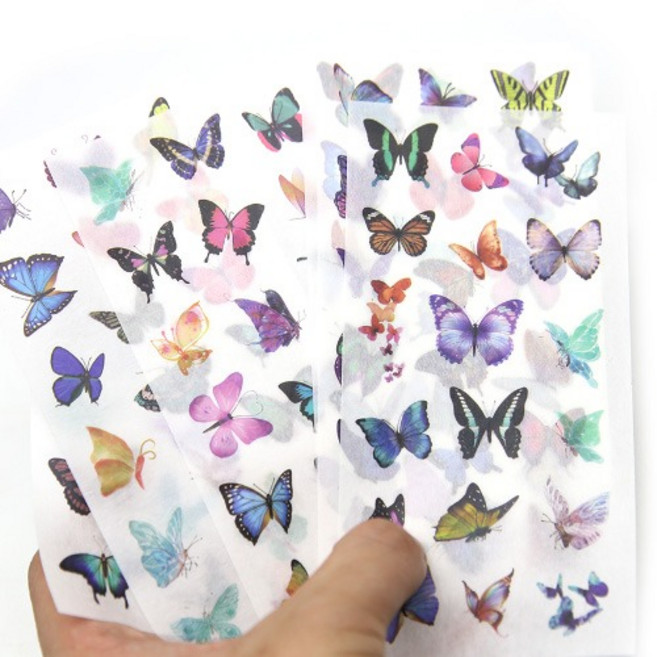 나비 종이스티커 6개 G-05-019