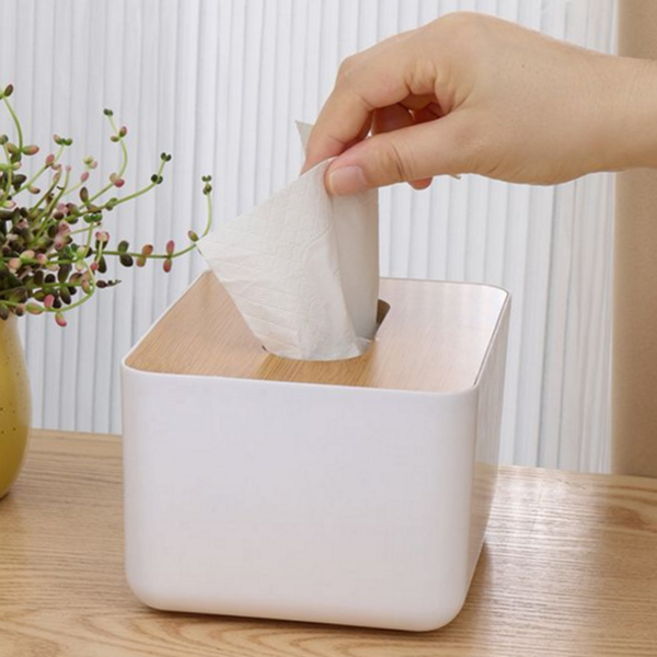 올 우드 사각 티슈케이스 인테리어소품 핸드타올 휴지케이스, 올 우드 휴지케이스, 1개
